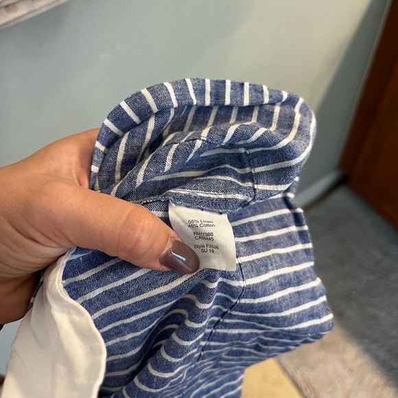 MADEWELL One Shoulder Blue & White Striped Dress Size cotton linen xs - Picture 7 of 7